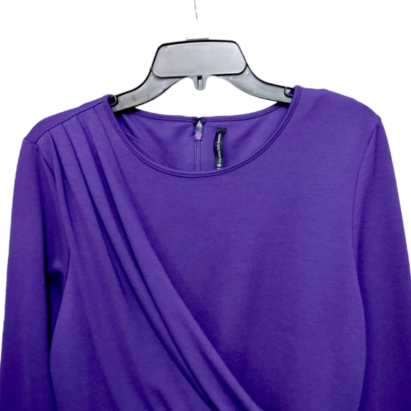 W118 by Walter Baker Purple Draped Long Sleeve Dress Women's Size Large L - Picture 3 of 7